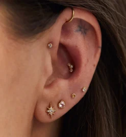 Single Mimosa Stud Earring 14K