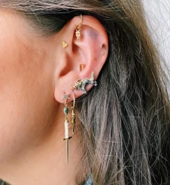 Single Parchment Sword Earring
