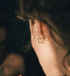 Single Tangled Star Stud Earring 14K