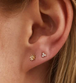 Single Trio Diamond Stud Earring