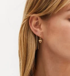 Single Two Bar Chain Earring 14K