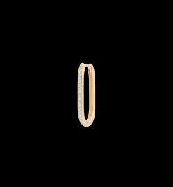 Single White Zirconia Paperclip Earring 14K