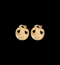 Small Open Heart Hoop Earrings