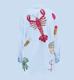 Stella Nova Dust Blue Bead Embellished Shirt