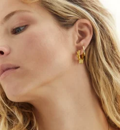 Sunflower Petals Hoop Earrings