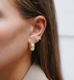Sunset Confetti Hoop Earrings
