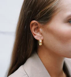 Sunset Confetti Hoop Earrings
