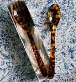 Tortoise Leopard Salad Cutlery Set