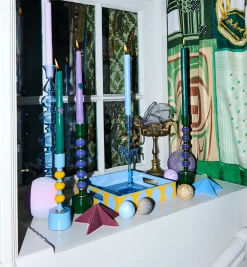 Tough Love Green/Purple Candle Set of 2