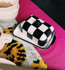 Vaisselle Boutique Checkered Butter Dish