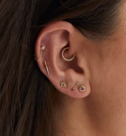 Vesper Piercing Front 14K