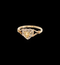Vintage Citrine and Diamond Sunlit Love Ring