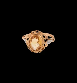 Vintage Citrine Autumn Leaves Ring