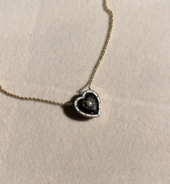 Vintage Enamel And Diamond Mystical Secret Heart Necklace