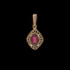Vintage Garnet Heart Frame Charm