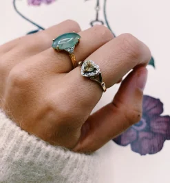 Vintage Jade and Diamond Grace Ring