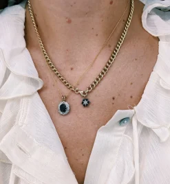 Vintage Sapphire and Diamond Lady Di Charm