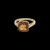 Vintage Smokey Quartz and Diamond Aura Ring