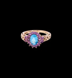 Vintage Topaz Amethyst and Diamond Enchantment Ring