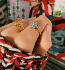 Vintage White Sapphire Snowflake Ring