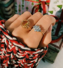 Vintage White Sapphire Snowflake Ring