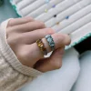 Rose Ring W/G 14K