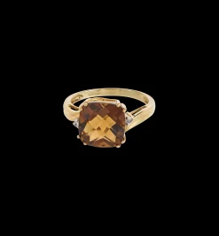 Vintage Smokey Quartz and Diamond Aura Ring