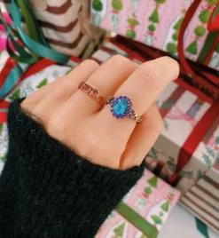 Vintage Topaz Amethyst and Diamond Enchantment Ring