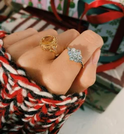Vintage White Sapphire Snowflake Ring