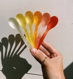 Yellow Acrylic Teaspoon Set
